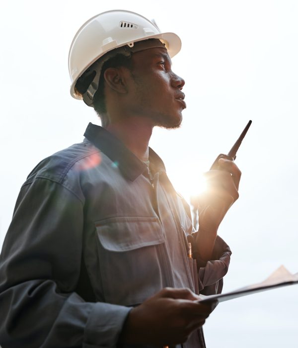 Male worker at shipping docks