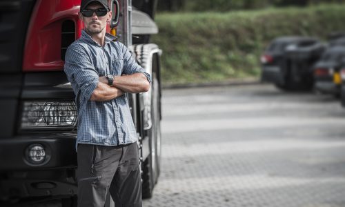 Trucker and His Semi Truck